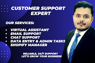 provide email, chat, data entry and admin customer service and support as a VA