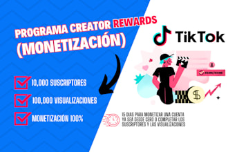 monetización de tiktok, programa creator rewards