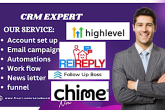 set up gohighlevel lofty systeme io follow up boss kvcore rei reply autommation