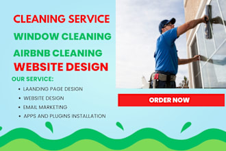 design cleaning service website for window cleaning airbnb cleaning maid service