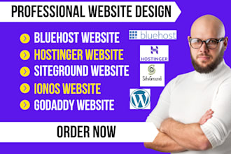 wordpress website design siteground bluehost hostinger godaddy ionos website wix