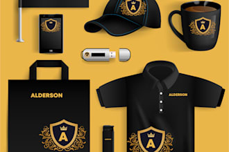 create a minimalist logo with a full branding kit package