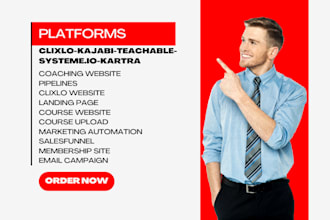 setup online course website on thinkific teachable kajabi clixlo online course