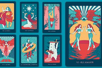 draw tarot card oracle card playing card card illustration for card board game