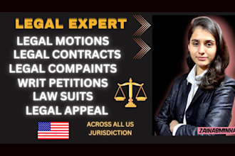 draft legal motions,legal complaints,lawsuits,contracts and legal letters