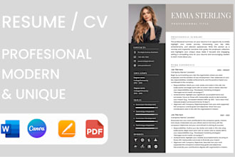 make you a modern and professional resume or cv