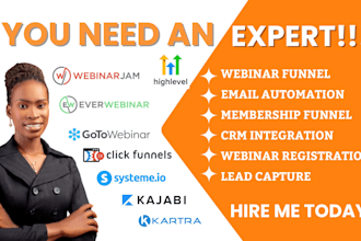do webinar webinarjam everwebinar membership ghl funnel automation landing page