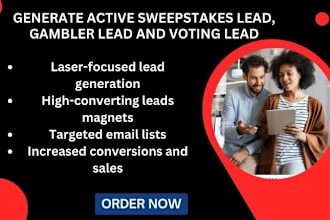 generate sweepstakes lead, giveaway contest, gamblers leads