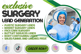 generate plastic surgery nose breast butt lift botox surgeon contouring leads