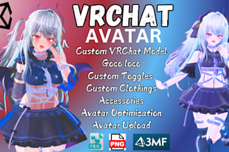 upload and model custom vrchat avatar vr character anime model vrc avatar