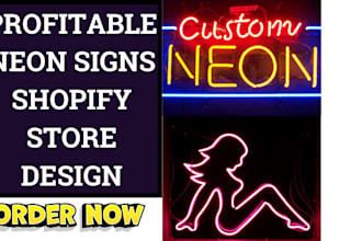 design highly profitable neon signs shopify store website led light website