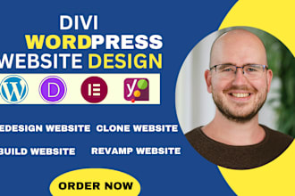 design or redesign a responsive divi wordpress website design with divi theme