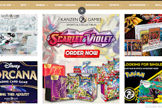 design trading card website pokemon shopify store tcg ccg dropshipping website