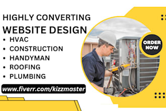 design hvac construction roofing plumbing contractor handyman website