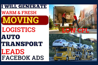 generate moving company logistics leads auto transport landing page meta ads