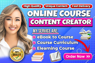 do online course content, lesson plan, course development, ebook online course