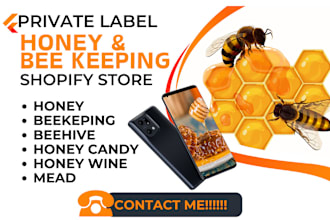 design private label honey honey wine honey candy bee hive shopify store website