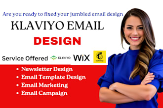 klaviyo email template newsletter design, mailchimp automation, wix squarespace