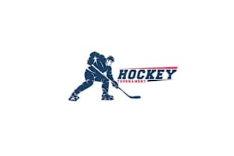 hockey player logo vector silhouette