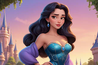 draw you a beautiful portrait in disney cartoon style
