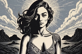 create a portrait print linocut
