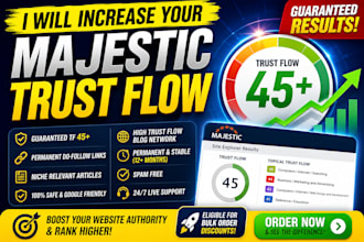increase your websites majestic trust flow up to 45 plus