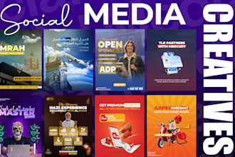 design instagram posts, social media ads, banners and carousel graphics