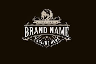 luxury ornament logo suitable for label barber salon boutique fashion