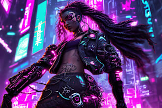 create cyberpunk character art