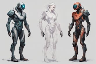 create concept art, sci fi illustration