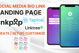 setup your bio link landing page with linktree, beacon page, linkpop, taplink