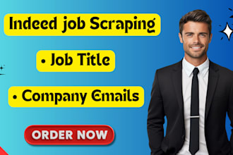scrape indeed jobs posting, company data and email addresses