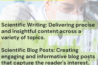 assist in microbiology, biotechnology and related science content writing