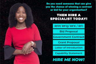 write rfp responses, bid proposals, tenders, sops and government contract