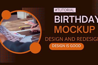 design birthday mock up design, design your event mock up