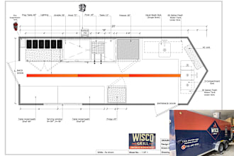 do food truck layout drawing for city permit health dept