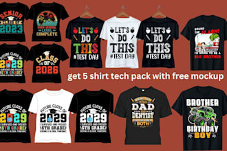 do t shirt print design, clothes mockup, tech pack and clothes manufacturing