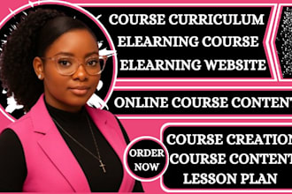 create ebook online course, lesson plan, content writing, online course creation