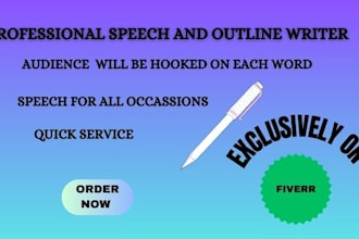 write you a superb speech for any occasion