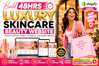 48hrs skincare beauty website beauty shopify store cosmetic eye lashes website