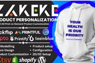 develop 2d 3d product configurator on zakeke, kickflip, customily, pod