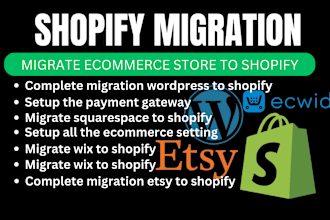 clone website migrate wix, woocommerce, etsy, squarespace duda to shopify store