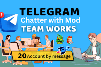 be telegram chatter 20 with mod in your crypto project
