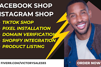 set up facebook shop, tiktok, instagram shop, meta pixel, shopify integration