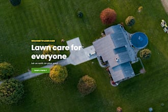 design lawn care service website, service web, landscaping, gardening care websi