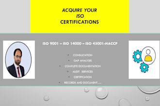 prepare documents for iso certifications