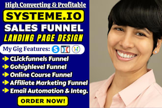 design systeme io sales funnel, affiliate marketing, systeme io website design
