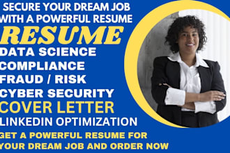 write data science compliance governance fraud risk cybersecurity and soc resume