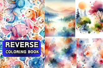 do 100 stunning reverse coloring book and other book pages for kdp etsy
