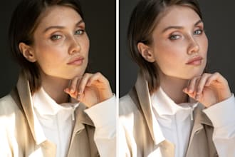 do high end skin beauty, wedding and portrait photo retouching